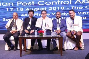 Ujjwal Kumar (UPL Ltd.), Jaldhi Trivedi (President- IPCA), Dr. Arunkumar (Bayer CropScience), Uday Menon (Vice President - IPCA), Prakash Sasidharan (Secretary - IPCA)